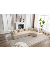 Streamdale Furniture Timeless and Chic Modular Sectional Sofa in Crocheted Yarn Fabric