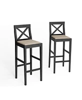 Streamdale Furniture Sturdy Rubber Wood Bar Chair Set for Enhanced Comfort (2Pcs)