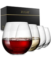 Zulay Kitchen Piece Stemless Wine Glasses Set