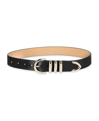 Cole Haan Women's Modern Triple Keeper Beveled Edge Leather Belt