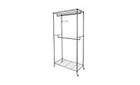 Slickblue Closet Organizer Garment Rack Clothes Hanger Home Shelf Heavy Duty Furniture