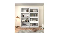 Slickblue Contemporary Closed-Back Bookcase with Glass Doors