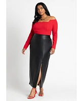 Eloquii Plus Size Square Neck Off The Shoulder Top