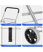 Sugift Portable Folding Shopping Cart Utility for Grocery Laundry