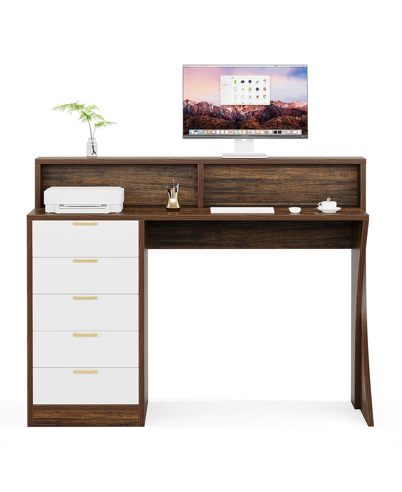 Tribesigns Computer Desk with 5 Drawers, 47