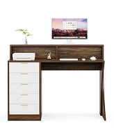 Tribesigns Computer Desk with 5 Drawers, 47