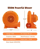 Gouun 550W Air Blower (0.7HP) for Inflatables with 25 feet Wire and Gfci Plug