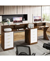 Tribesigns Computer Desk with 5 Drawers, 47