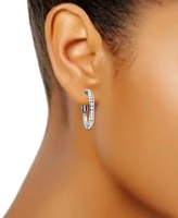 Giani Bernini Cubic Zirconia (8-1/2 ct. t.w.) Medium Hoop Earrings in Sterling Silver, 1.18", Exclusively at Macy's