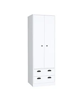 Bonaire Armoire with 2-Drawers and 2-Doors, Black