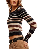 Free People Women's Lumen Striped Cropped Sweater