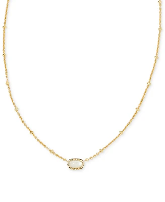Kendra Scott Gold-Tone Mini Elisa Enamel Frame Short Pendant Necklace, 15" + 4" extender