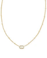 Kendra Scott Gold-Tone Mini Elisa Enamel Frame Short Pendant Necklace, 15" + 4" extender