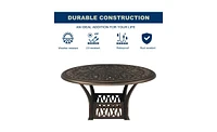 Slickblue Round Top Courtyard Cast Aluminum Table – Bronze