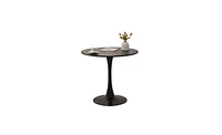 Slickblue 31.5" Round Mid-Century Black Tulip Dining Table for Modern Spaces