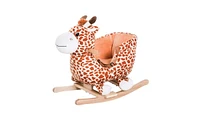 Slickblue Soft Brown Baby Rocking Horse – Giraffe Design with Sounds for Toddlers