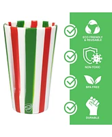 Silipint Pint Glasses: pk - (2) Peppermint & (2) Poinsettia