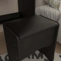 Homsee Grey Wood Silding Led Mirror Makeup Vanity Sets Dresser Table Sets With Storage Shelves, 4-Drawers and Stool
