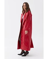 Nocturne Women's Faux Leather Trench Coat