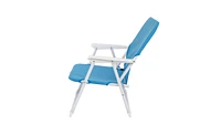 Load-Bearing 100kg Blue Oxford Cloth Beach Chair – Lightweight White Iron Frame Folding Chair