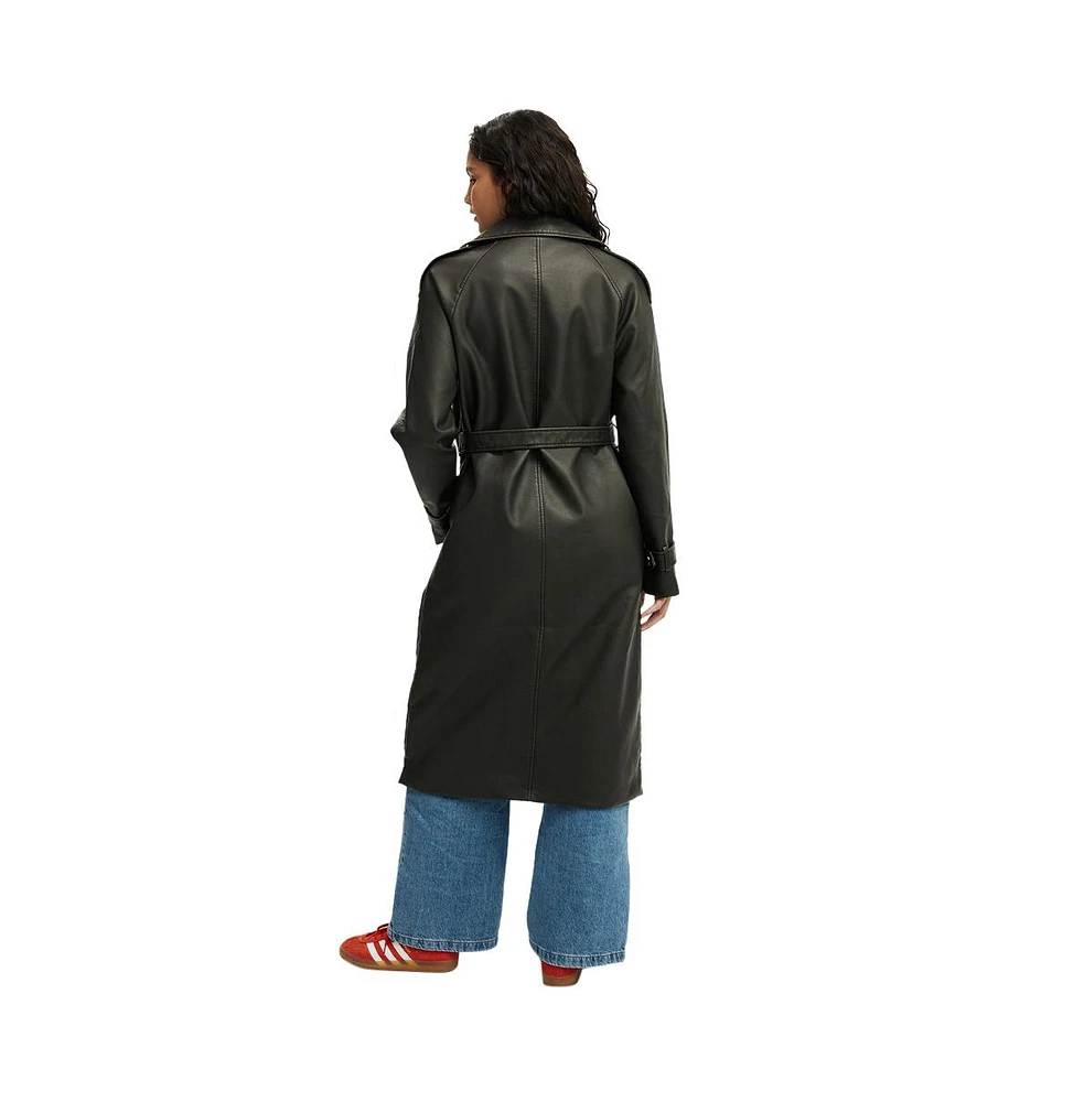 Cotton On Women's Chicago Faux Leather Trench Coat