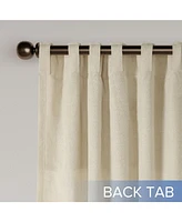 Awesome Home Sparkle Linen Back Tab with Attached Valance Pair, Natural