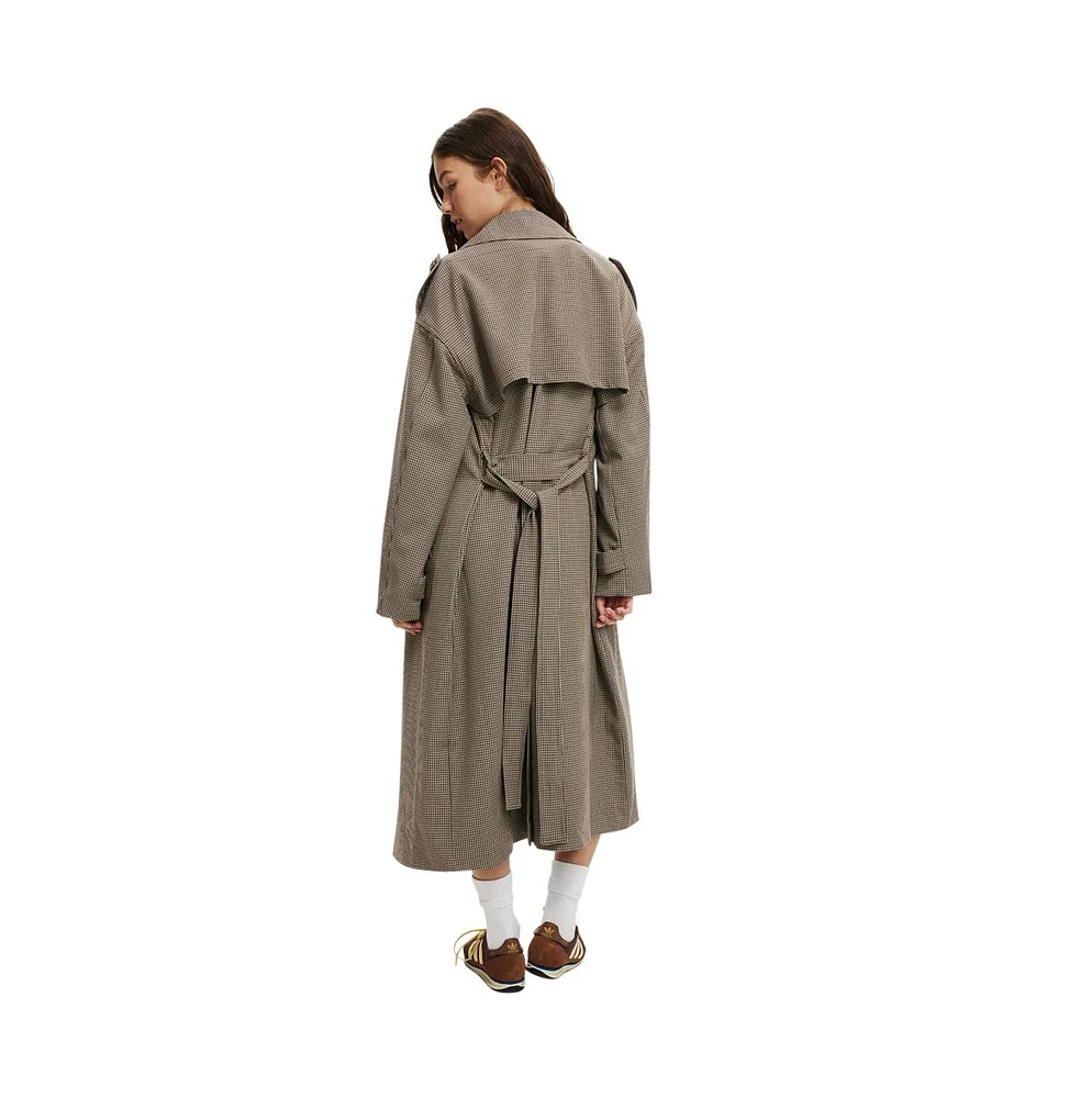 Cotton On Women's Lottie Check Trench Coat