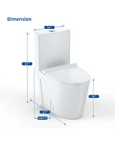 gaomon One Piece Toilet with Soft Closing Seat, Elongated Toilet for Bathroom, Comfort Height, Dual Tornado Flush 1.6 Gpf Toilet