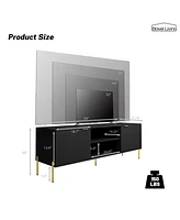 Boyel Living Unique Herringbone Design Multifunctional Tv Stand With Led Light