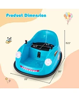 Costway Ride on Bumper Car for Kids with Remote Control 360 Degree Spin Led Light
