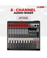 5 Core Audio Mixer 8 Channel Dj Controller Professional Sound Board Bluetooth Usb 48V Mx 8CH L