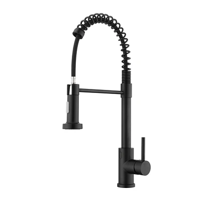 Flynama Single Hole Single-Handle Pull-Down Sprayer Kitchen Faucet with Touch Sensor in Matte Black