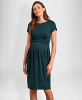 Seraphine Women's Maternity Nursing Short Sleeve Dress - Emerald Green