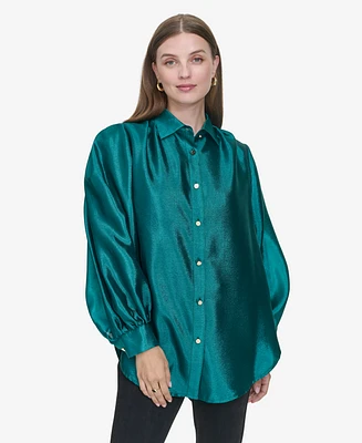 Halston Women's Blouson-Sleeve Blouse