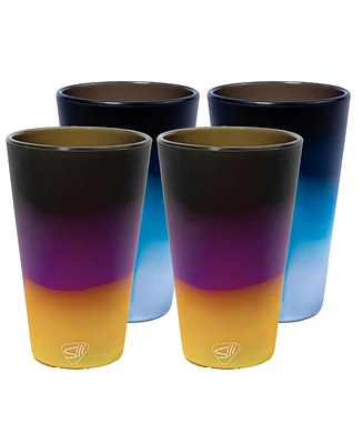 Silipint Pint Glasses: 4 pk - (2) Sun Storm & (2) Moon Beam