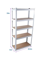 Slickblue 5-Tier Laminated Metal Shelving Unit - Adjustable Storage Rack