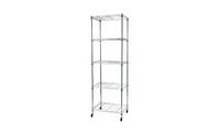 Slickblue 5-Tier Nsf Heavy Duty Adjustable Storage Metal Rack with Wheels & Shelf Liners