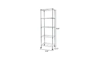 Slickblue 5-Tier Nsf Heavy Duty Adjustable Storage Metal Rack with Wheels & Shelf Liners