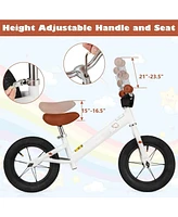 Hongge 12 Inch Toddler Balance Bike with Height Adjustable Handlebar and Seat