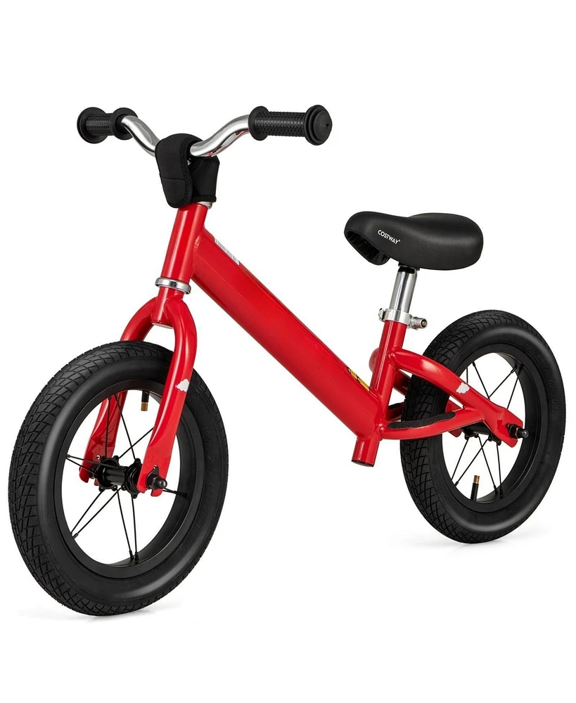 Hongge 12 Inch Toddler Balance Bike with Height Adjustable Handlebar and Seat-Red