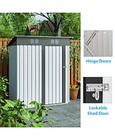 5 x 3 Ft Galvanized Metal Outdoor Storage Shed – Lockable Tool Storage for Gardens & Patios