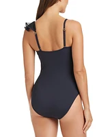 Bleu by Rod Beattie Women's Ruffle-Trimmed One-Piece Swimsuit