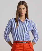 Lauren Ralph Petite Relaxed-Fit Striped Broadcloth Shirt