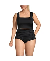 Lands' End Plus Square Neck Midkini Swimsuit Top