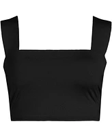 Lands' End Plus Square Neck Midkini Swimsuit Top