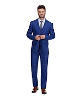 Gino Vitale Men's 3-Piece Windowpane Plaid Slim Fit Suit