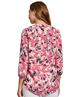 Jones New York Women's Kelly Printed 3/4-Sleeve Tunic Blouse