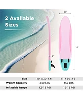 Hongge 10/11 Feet Inflatable Stand up Paddle Board with 3 Fins and Adjustable Paddle