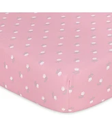 The Peanutshell Fitted Crib Sheet Set for Baby Girls, Pink Roses and Floral, 4 Pack Set