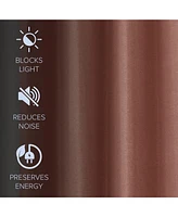 Brushed Serengeti Stria 100% Blackout Grommet Pair (2 panels